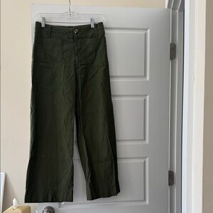 Anthropologie Maeve Colette wide leg olive green pants